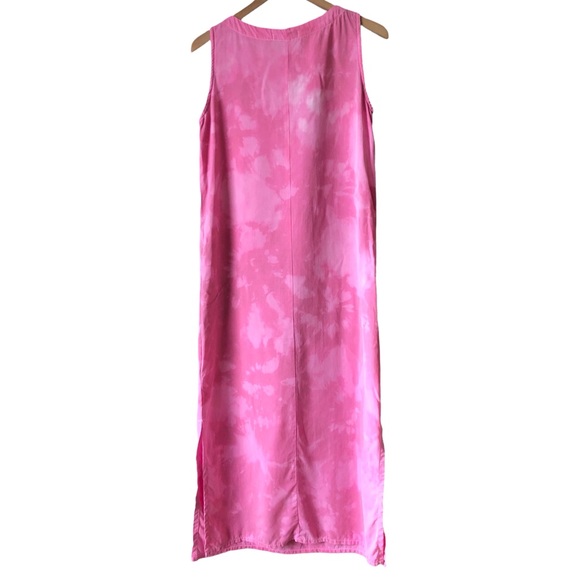Cut Loose upcycled custom bleach dye sleeveless shift dress pink S Lagenlook - Picture 5 of 6